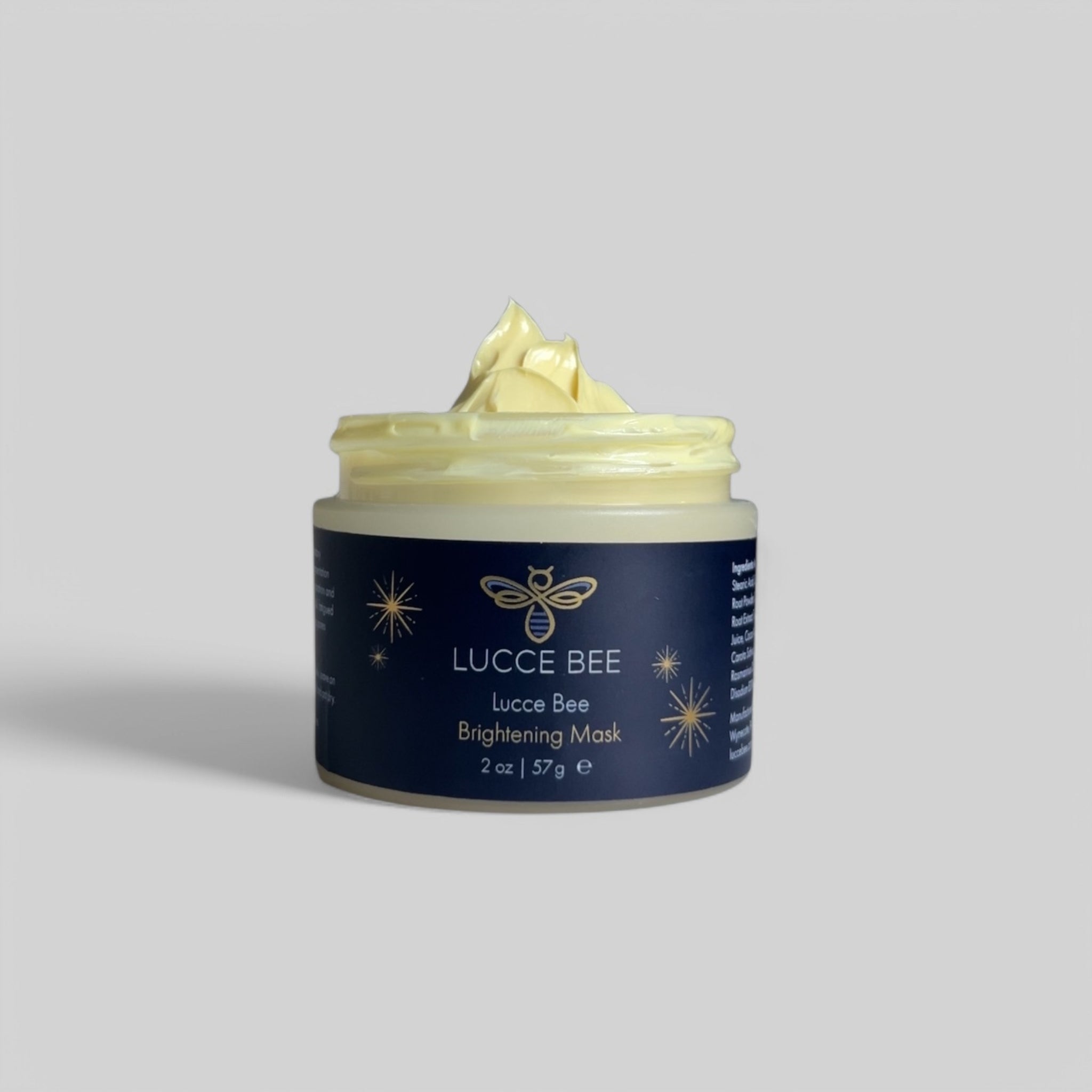 Lucce Bee Brightening Mask Open Jar – Radiance-Enhancing Skincare Cream with Rich Texture for Glowing, Even-Toned Skin (2 oz)