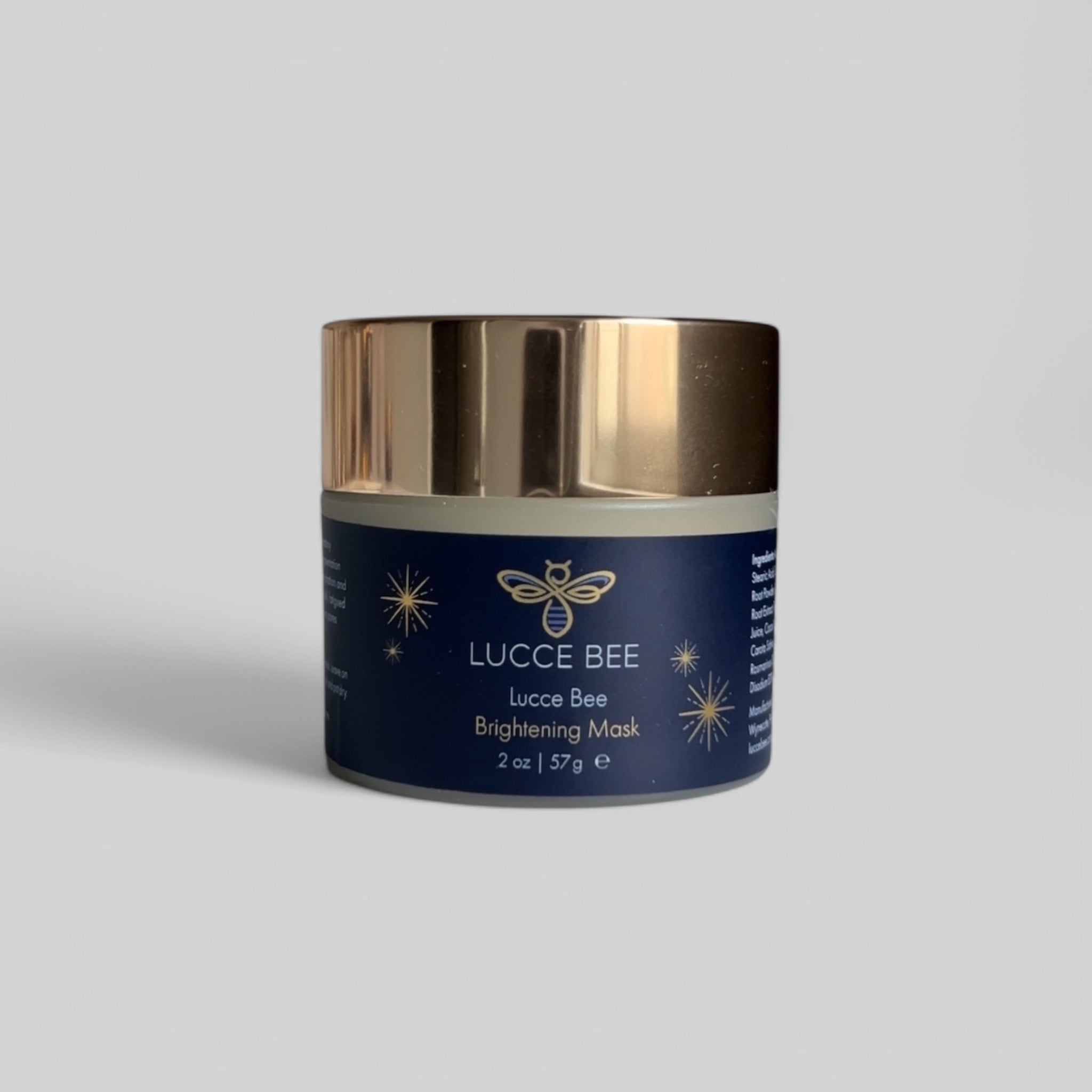Lucce Bee Brightening Mask – Radiance-Boosting Skincare Treatment for Dull, Uneven Skin Tone with Luxury Gold Lid Packaging (2 oz)"