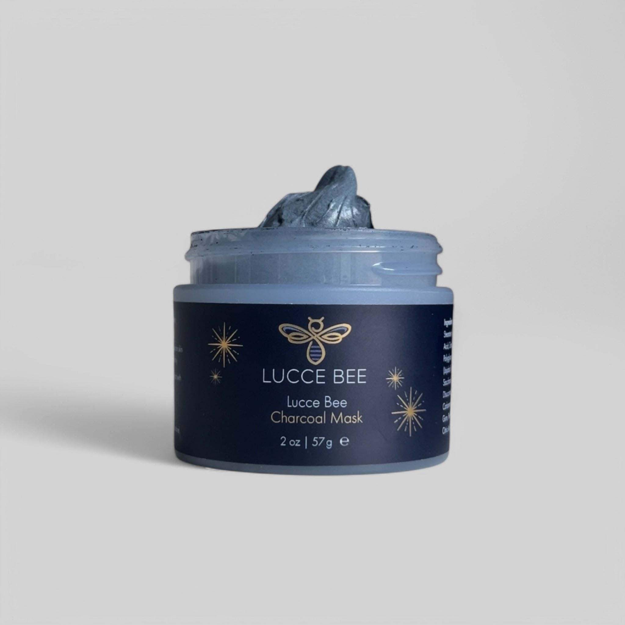 Lucce Bee Charcoal Mask Open Jar – Detoxifying Clay Texture for Deep Cleansing, Pore Purifying, and Oil Control (2 oz)