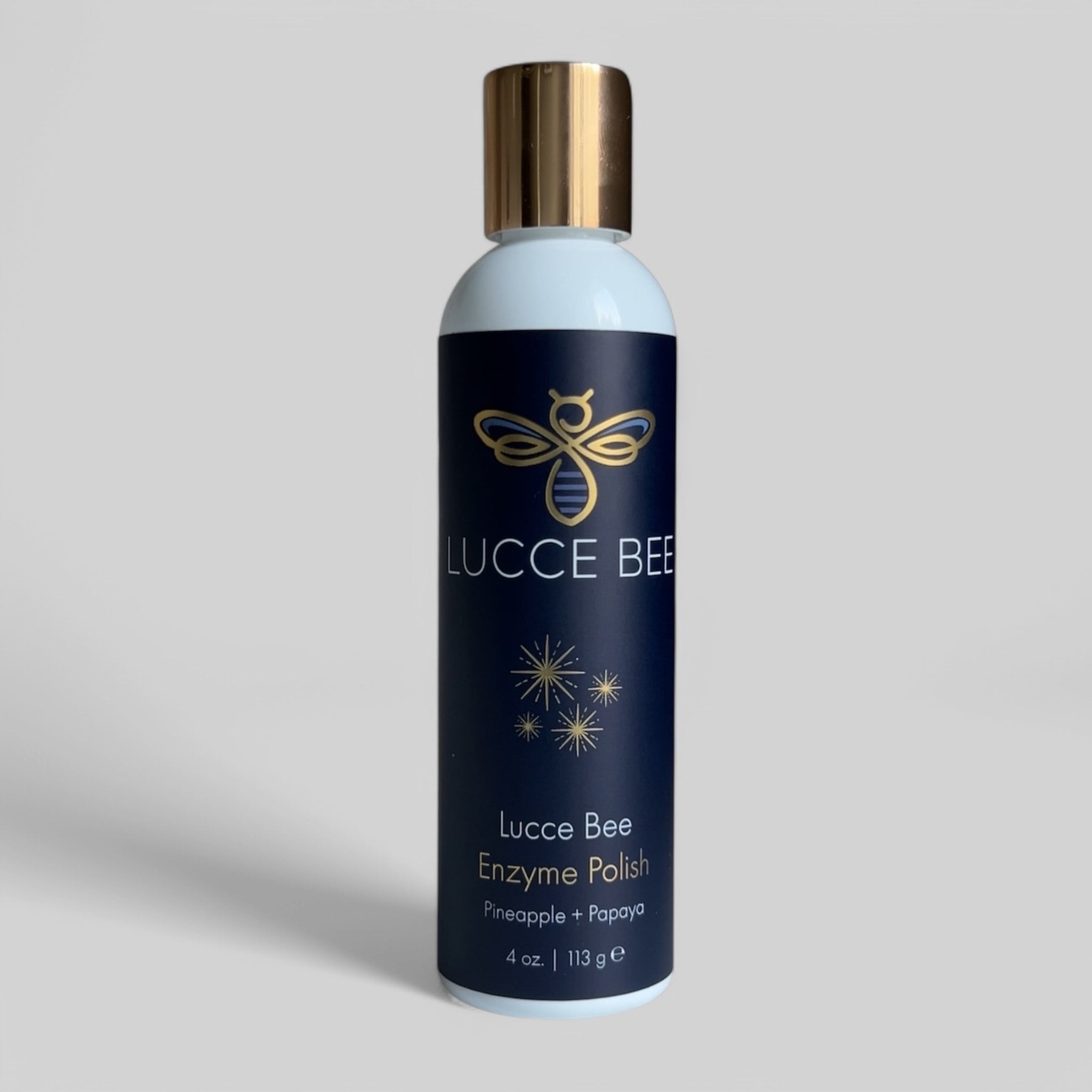 Lucce Bee Enzyme Polish – Pineapple and Papaya Exfoliating Powder for Smooth, Radiant Skin in Luxury Skincare Bottle (4 oz)