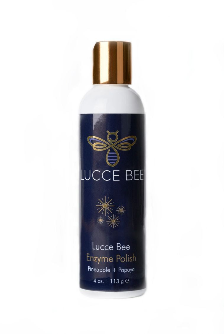 Lucce Bee Enzyme Polish – Exfoliating Skincare Powder with Pineapple and Papaya for Radiant, Smooth Complexion in Elegant Bottle (4 oz)