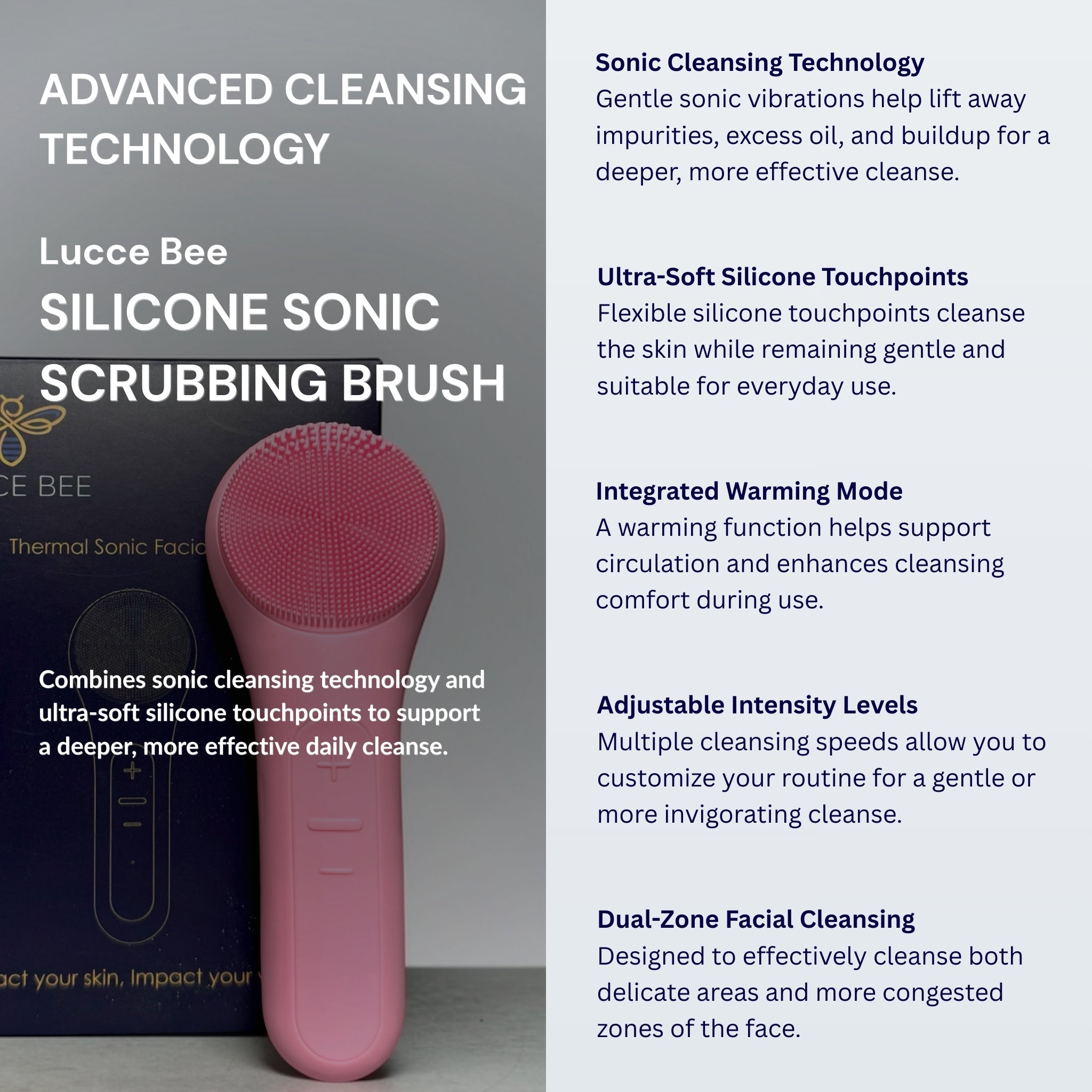 Silicone Sonic Scrubbing Brush - Lucce Bee